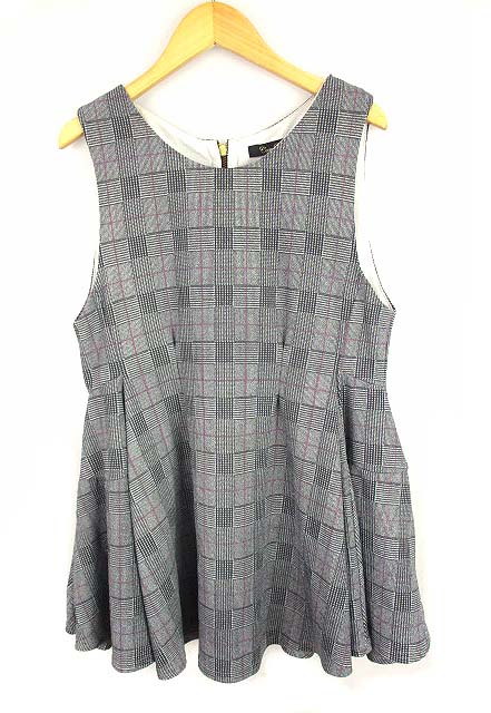 ココディール Coco Deal ノースリーブ ワンピース ミニ フレア グレンチェック バックファスナー グレー 2 レディース 069 ベクトルパーク