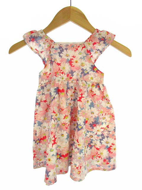 キャスキッドソン Cath Kidston ワンピース コットン フラワープリント 花柄 ギャザー フレア ノースリーブ ピンク系 6 12mths ベビー服 女の子 キッズ 069 ベクトルパーク