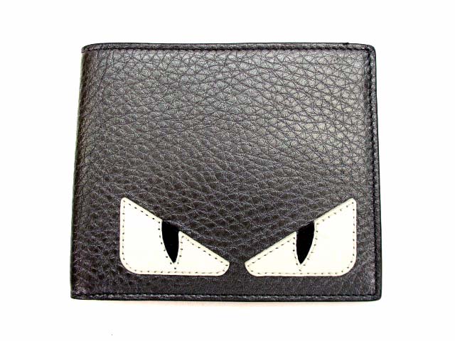FENDI フェンディ二つ折り財布モンスターバグズアイブラック 