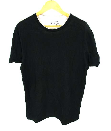 ザラ Zara トップス カットソー Tシャツ 半袖 無地 フェイクレイヤード コットン 綿 ブラック 黒 ホワイト 白 Eur Xl メンズ 069 ベクトルパーク