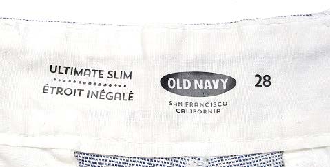 オールドネイビー Old Navy ボトムス ハーフパンツ ショート ショーツ 半ズボン ボーダー リネン 麻 コットン 綿 オフホワイト ネイビー 紺 28 メンズ 069 ベクトルパーク