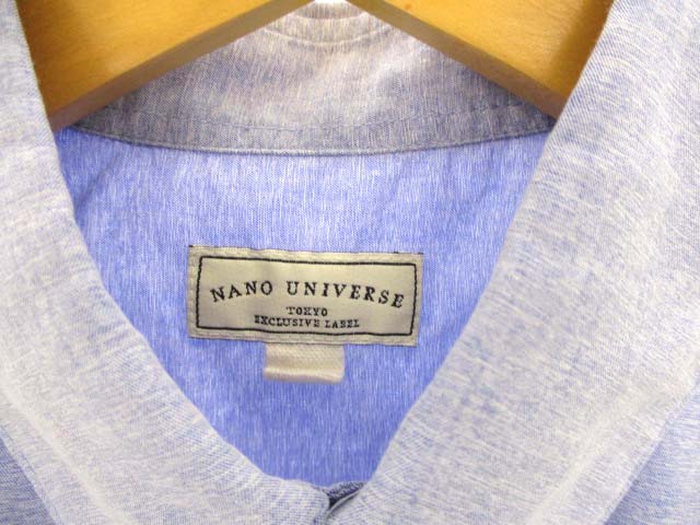 ナノユニバース Nano Universe 半袖 シャツ ボタンダウン 青 ブルー サイズ42 メンズ 069 ベクトルパーク