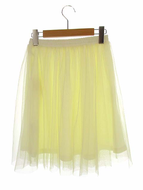 未使用品 アースミュージック エコロジー Earth Music Ecology チュール スカート フレア ギャザー 膝丈 アイボリー系 クリーム系 F レディース 069 ベクトルパーク