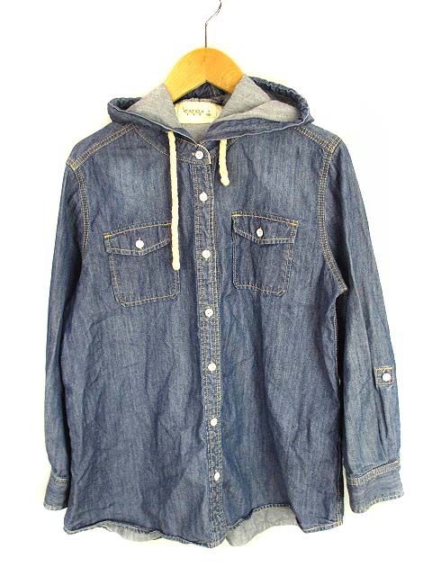 サマンサモスモス Sm2 トップス フード付き シャツ 長袖 コットン ブルー レディース 069 ベクトルパーク