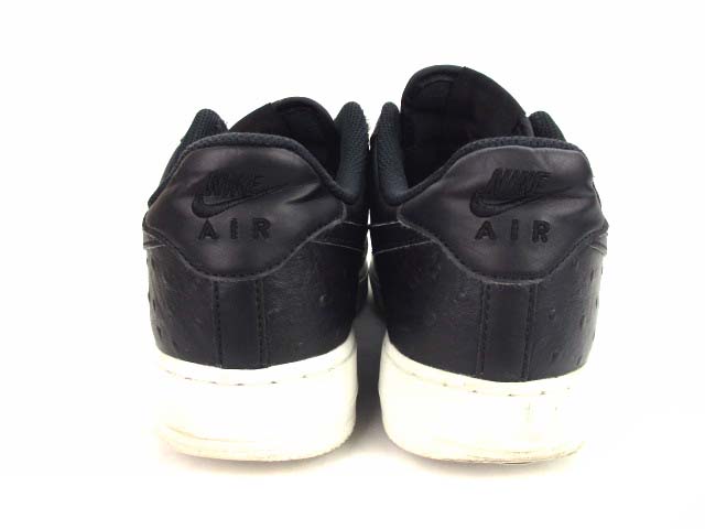 ナイキ NIKE スニーカー シューズ 靴 Air Force 1 07 LV8 エアフォース1 レザー 革 オーストリッチ型押し 718152-009 黒 白 ブラック ホワイト サイズ26.5cm メンズ