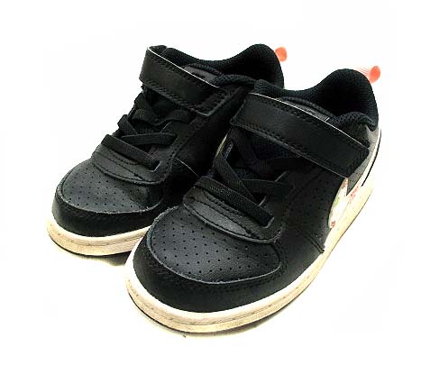 ナイキ Nike Court Borough Low Vf コートバーロウ 靴 シューズ スニーカー ローカット 花柄 ロゴタグ マジックテープ Bq7033 001 ブラック 黒 ピンク ホワイト 白 15cm 子供靴 ジュニア キッズ 069 ベクトルパーク