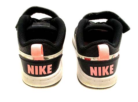 ナイキ Nike Court Borough Low Vf コートバーロウ 靴 シューズ スニーカー ローカット 花柄 ロゴタグ マジックテープ Bq7033 001 ブラック 黒 ピンク ホワイト 白 15cm 子供靴 ジュニア キッズ 069 ベクトルパーク