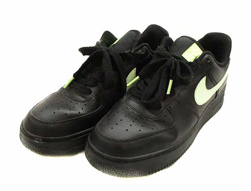 ナイキ Nike Air Force 1 07 ナイキ エア フォース ワン 靴 シューズ スニーカー ローカット レザー 革 ロゴ 040 ブラック 黒 グリーン系 緑 26cm メンズ 069 ベクトルパーク