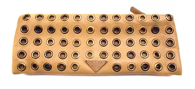 プラダ Prada ペンケース 筆箱 小物入れ ロゴプレート レザー 革 ベージュ その他 069 ベクトルパーク