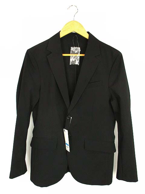 ジーユー Gu Guドライストレッチジャケットcl テーラード 羽織り シングルボタン 無地 ブラック 黒 S タグ付 ストレッチ 吸水速乾 311 メンズ 069 ベクトルパーク