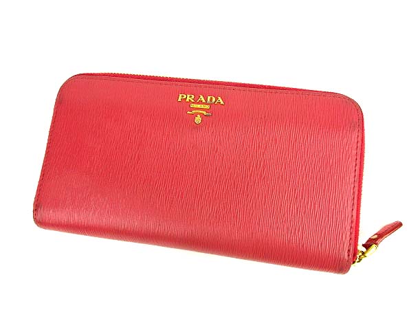 プラダ Prada Vitello Move 長財布 ロングウォレット ラウンドファスナー レザー 1ml348 ピンク レディース 069 ベクトルパーク