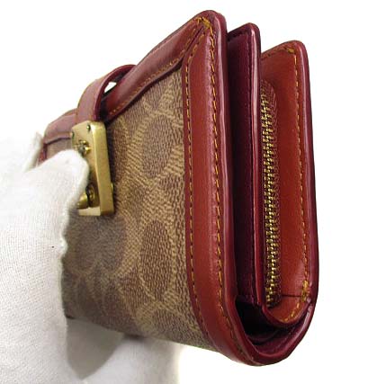 コーチ Coach ハットン ウォレット シグネチャー キャンバス 財布 ウォレット レザー 革 カード入れ 小銭入れつき 5287 ブラウン 茶 ベージュ レディース 069 ベクトルパーク