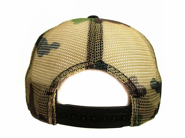 アディダス Adidas メッシュキャップ 帽子 ロゴ プリント 迷彩 カモフラ ダークネイビー ブラウン フリーサイズ メンズ 069 ベクトルパーク