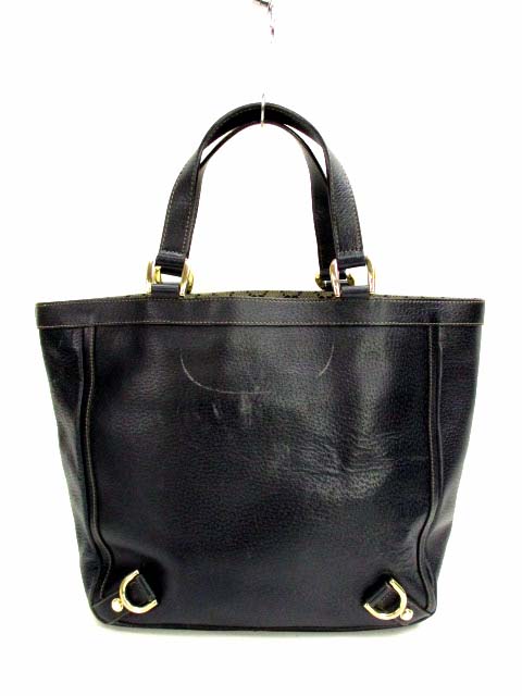 グッチ GUCCI ハンドバッグ 3392 ブラック グッチ GUCCI トートバッグ ハンドバッグ レザー 部分キャンバス