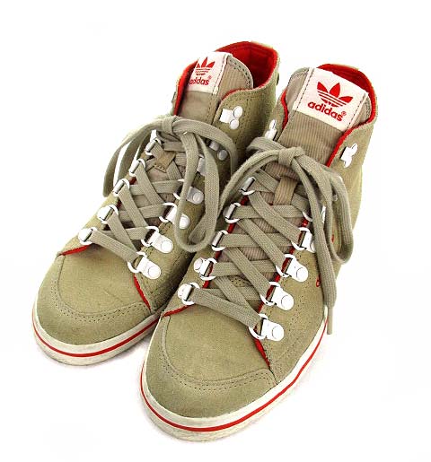 アディダス Adidas スニーカー 靴 シューズ Q ハニーフック Honey Hook W スエード レザー ハイカット ワンポイント ベージュ系 23 5 レディース 069 ベクトルパーク