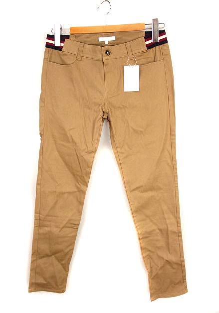 未使用品 ザショップティーケー The Shop Tk ロングパンツ チノパン スキニーパンツ ウエストボーダーゴム ボトム スリム ストレッチ コットン 無地 ベージュ L レディース 069 ベクトルパーク