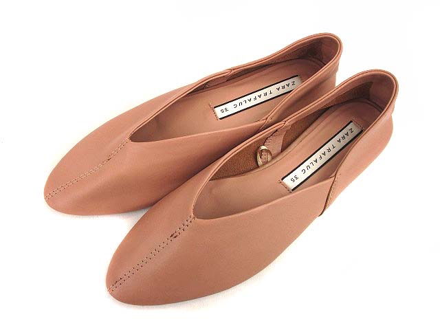 ザラ トラファルック Zara Trafaluc フラットシューズ 靴 フェイクレザー 合成皮革 ピンクベージュ系 35 レディース 069 ベクトルパーク