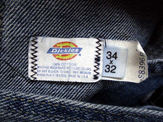 ディッキーズ Dickies デニム オーバーオール サロペット ワーク 80s 80年代 白タグ USA製 サイズ34 インディゴ USA古着 ヴィンテージ ビンテージ メンズ