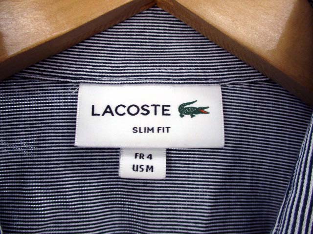 LACOSTE ネイビー ストライプ セーター FR 4 / US M ラコステ LACOSTE コットンニットマリンセーター （ネイビー