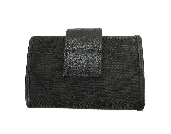 グッチ GUCCI GGキャンバス 6連キーケース 三つ折り レザー 118101 黒 