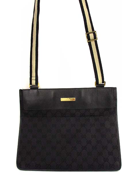 グッチ GUCCI GGキャンバス レザー ショルダーバッグ 斜め掛け かばん 