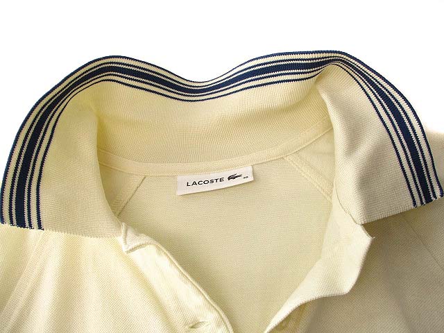 LACOSTE新品 ベージュ 五分袖ポロシャツ サイズ40 LACOSTE新品 ベージュ 五分袖ポロシャツ サイズ40