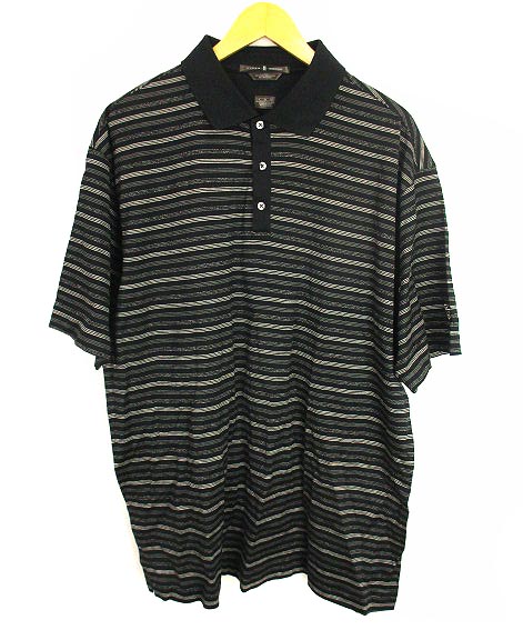 NIKE　半袖　ポロシャツ　XL　タイガーウッズ　ボーダー　刺繍 新品 NIKE タイガーウッズコレクション 半袖 ポロシャツ ボーダー ピンク XL レディース メンズ ライン ゴルフ レア