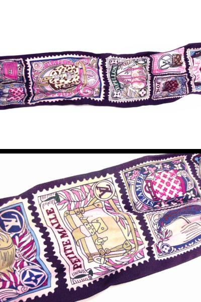 Louis Vuitton ルイヴィトン スカーフ レース 紫系 バンドー ルイヴィトン バンドー レートルアルイ