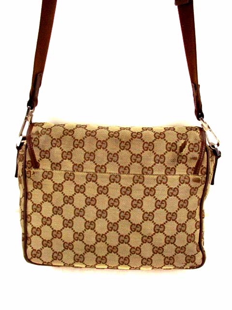グッチ GUCCI ショルダーバッグ GG柄 キャンバス レザー フラップ 
