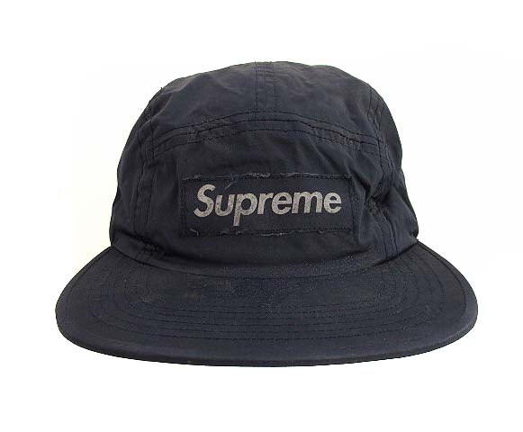 シュプリーム SUPREME キャップ ナイロン 帽子 ロゴ 紺 ネイビー