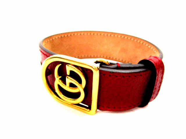 グッチ GUCCI レザーバングル レザーブレスレット GGマーモント ダブル 