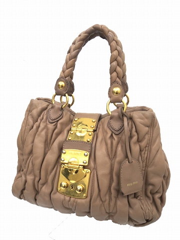 ミュウミュウ miumiu マテラッセ 2WAY ハンドバッグ レザー 本革 キー 