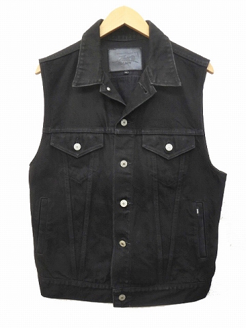 ラッツ RATS 12AW ブラックデニム ベスト 12SPV-0301 ボタンアップ 