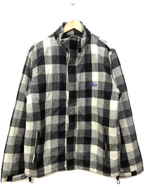 ステューシー STUSSY 中綿 ジャケット チェック ウール混 ジップ 