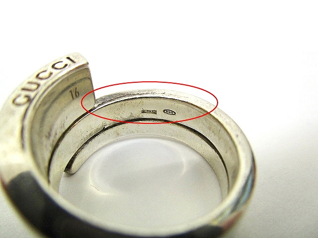 グッチ GUCCI スネーク リング 指輪 Gロゴ 巻き 925 16号 シルバー 
