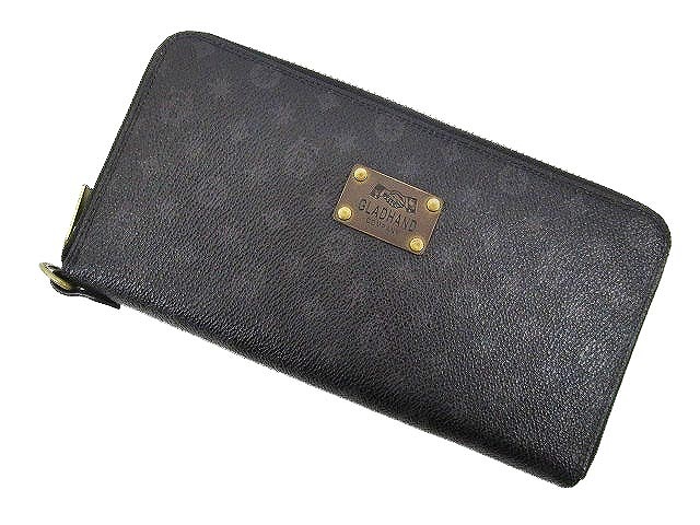 グラッドハンド Glad Hand Co By Porter ポーター 長財布 Gh Belongings Zip Wallet オリジナルモノグラム ラウンドファスナー 牛革 ホースレザー 黒 ブラック C メンズ 070 ベクトルパーク