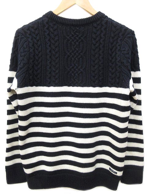 ソフネット SOPHNET. 17AW CABLE BORDER セーター ケーブル クルー 