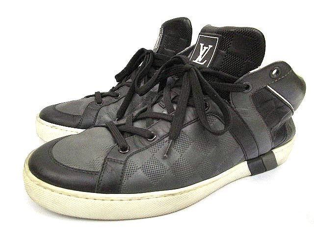 ルイヴィトン LOUIS VUITTON スニーカー ダミエ ミッドカット レザー 