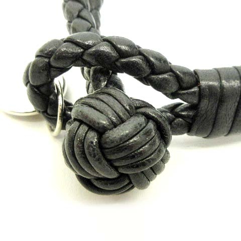 美品 ボッテガヴェネタ　バングル　ブレスレット　2連　イントレチャート　ブラック BOTTEGA VENETA ボッテガヴェネタ ブレスレット/バングル