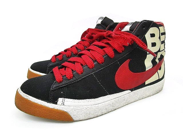 ナイキ Nike スニーカー ブレザー Blazer Beautiful Loser 3122 001 ハイカット キャンバス レザー 28 5cm 黒 ブラック 赤 レッド C メンズ 070 ベクトルパーク