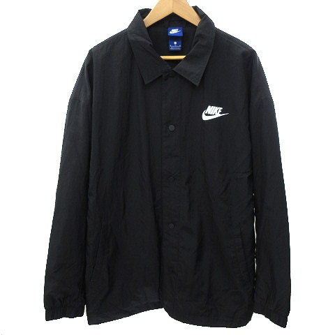 ナイキ Nike 18ss コーチ ジャケット ウーブン Hybrid Woven Jacket 5954 ウォッシュ加工 バックプリント ボタンアップ Xl 黒 ブラック K080 メンズ 070 ベクトルパーク