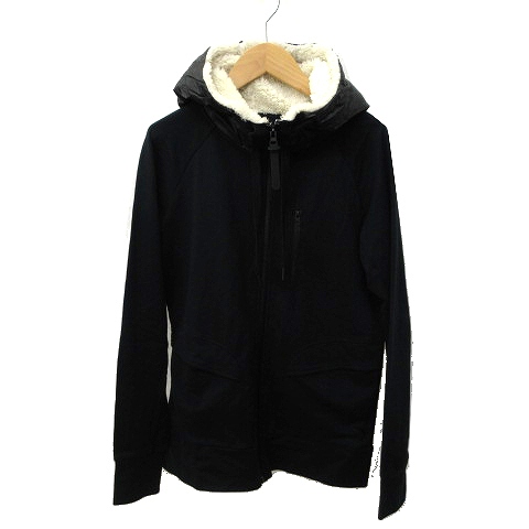 未使用品 プーマ Puma パーカー ボア フード ジップ スウェット M 黒 ブラック K レディース 070 ベクトルパーク