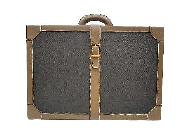 ダンヒル Dunhill スーツケース トランク 二段式 大型 アンティーク レトロ 革張り 旅行 出張 チャコールグレー C メンズ 070 ベクトルパーク