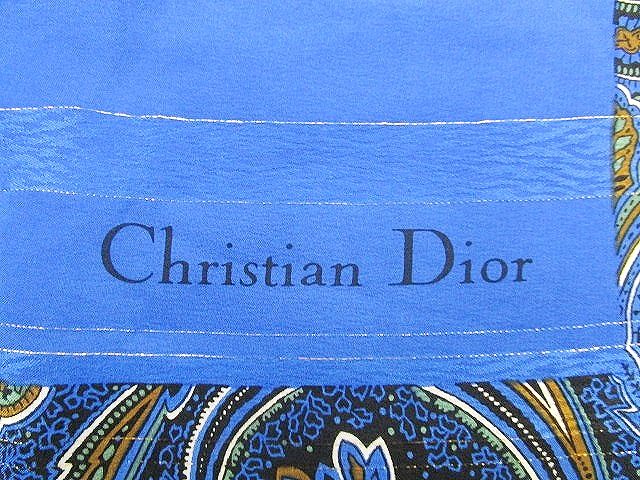 Christian Dior ペイズリー柄スカーフ DIOR正規品シルクスカーフ✦Christian Diorドット柄 ペイズリー柄