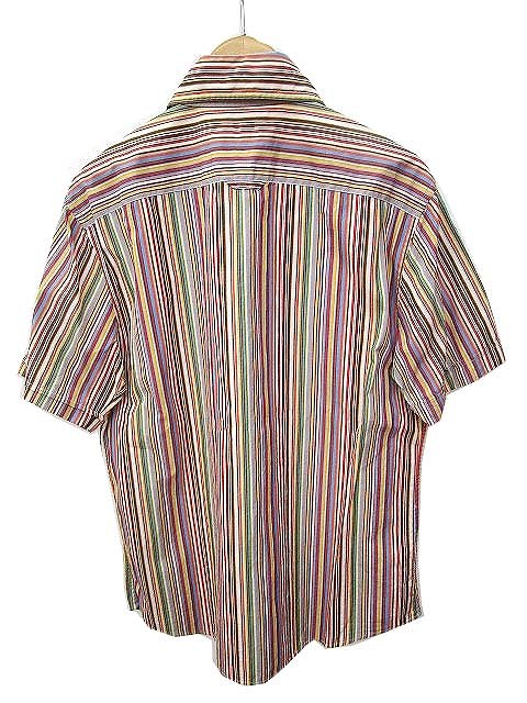 ポールスミス PAUL SMITH シャツ 半袖 マルチ ストライプ カラフル 