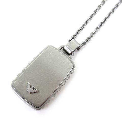 エンポリオアルマーニ Emporio Armani ネックレス チェーン スチール イーグル プレート スタッズ シルバー R メンズ 070 ベクトルパーク