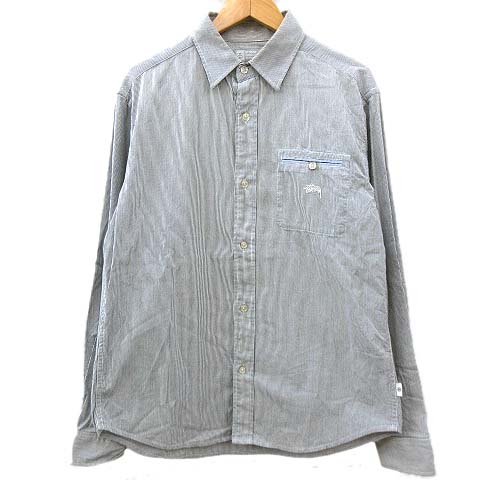 stussy ワークシャツ ヒッコリー シャツ Mサイズ ステューシー STUSSY ワーク ヒッコリー シャツ 長袖 ストライプ