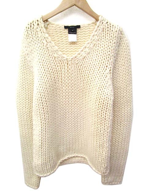 グッチ GUCCI セーター ニット 長袖 Vネック プルオーバー カシミヤ100  