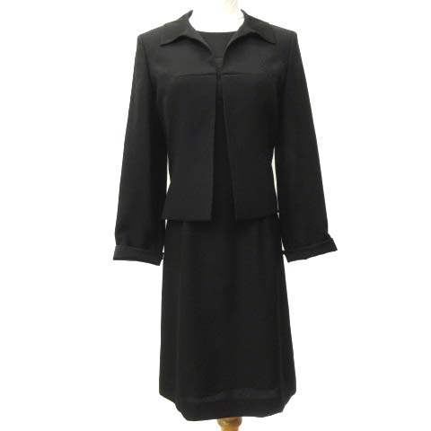 マリココウガ Mariko Kohga フォーマル スーツ アンサンブル ワンピース ジャケット 無地 東京ソワール ブラックフォーマル 式典 イベント 36 Sサイズ 黒 ブラック S02 レディース 070 ベクトルパーク