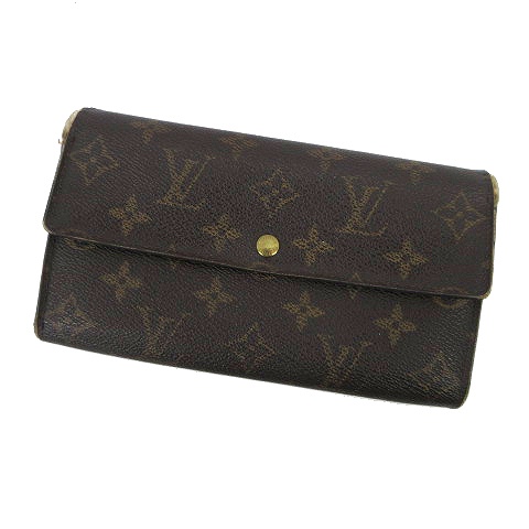 ルイヴィトン LOUIS VUITTON かぶせ長財布 モノグラム ポルトモネ 